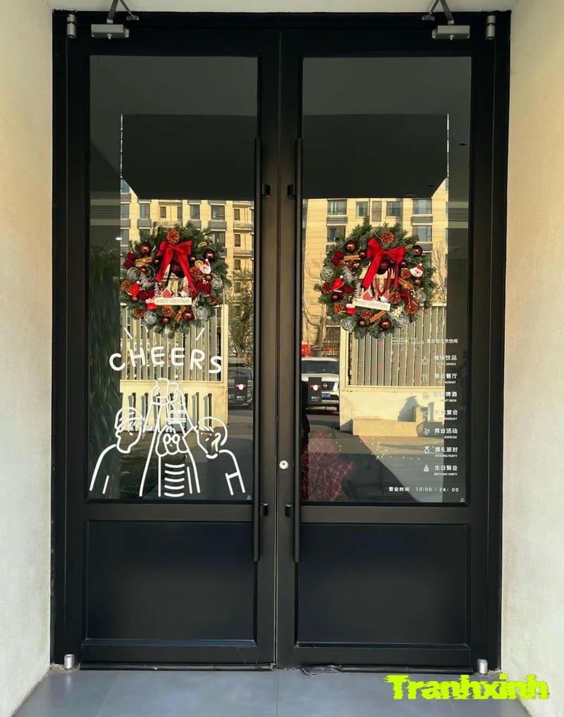 trang trí noel cửa kính