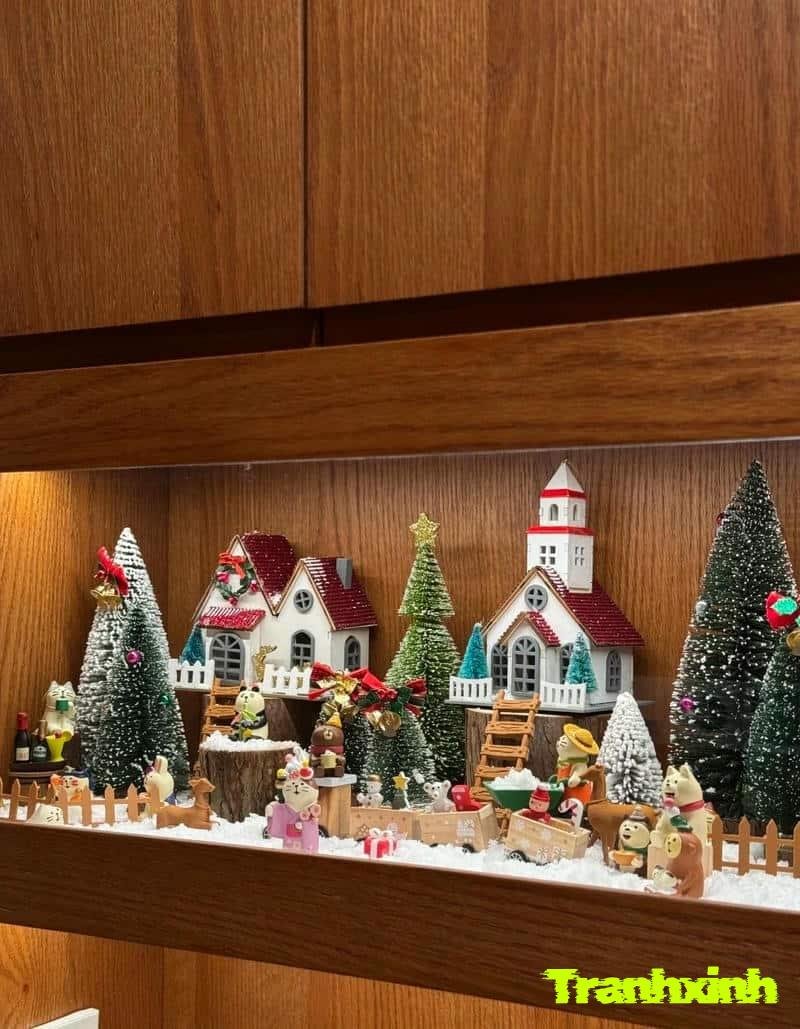 trang trí noel trên kính