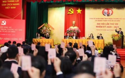 trang trí phông đại hội chi bộ