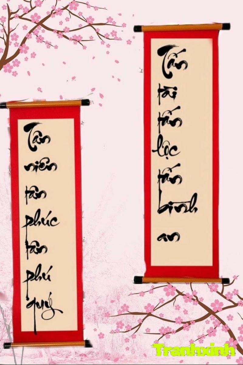 trang trí tết câu đối