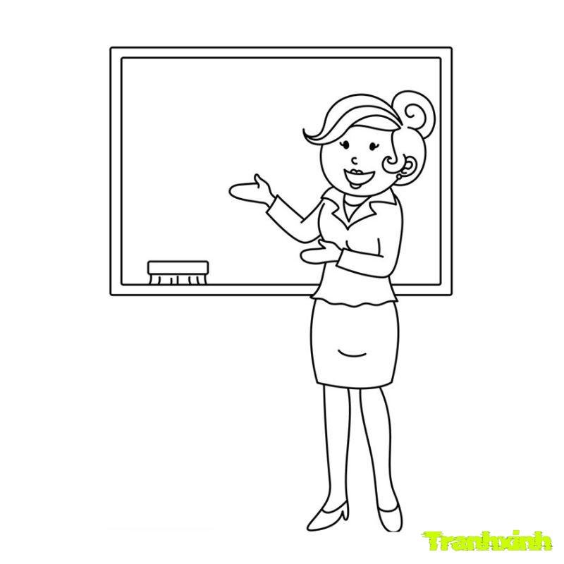 tranh cô giáo tô màu