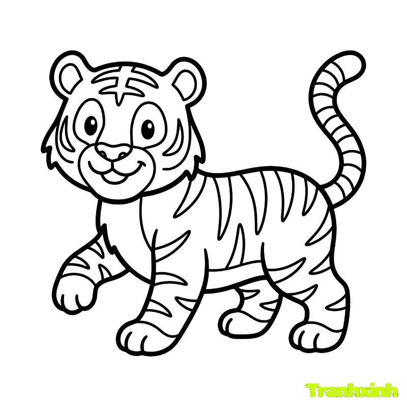 tranh con hổ tô màu