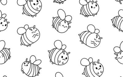 tranh con ong cho trẻ tô màu