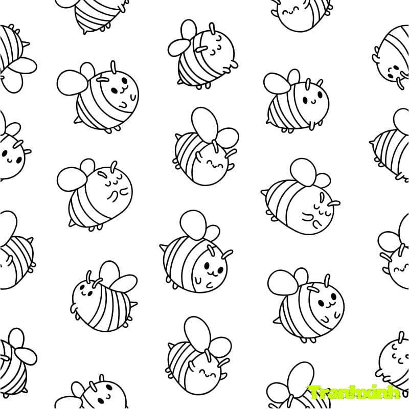 tranh con ong cho trẻ tô màu