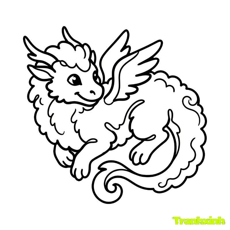 tranh con rồng tô màu