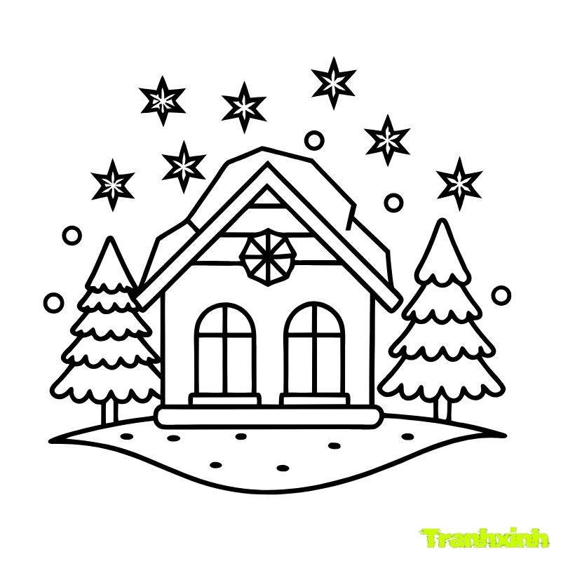 tranh rỗng tô màu cây thông noel