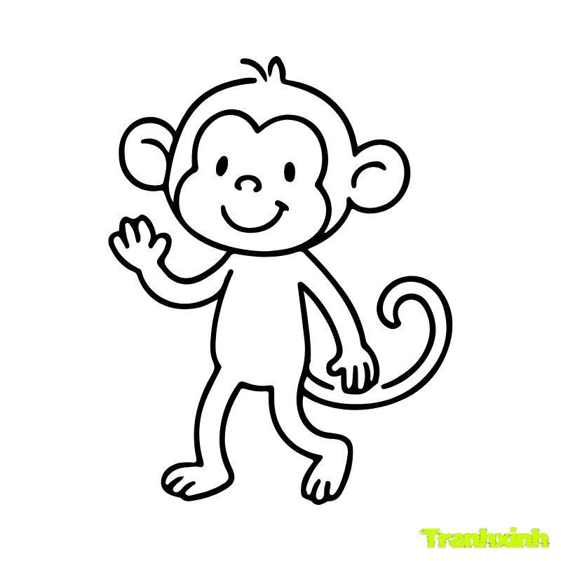 tranh rỗng tô màu con khỉ