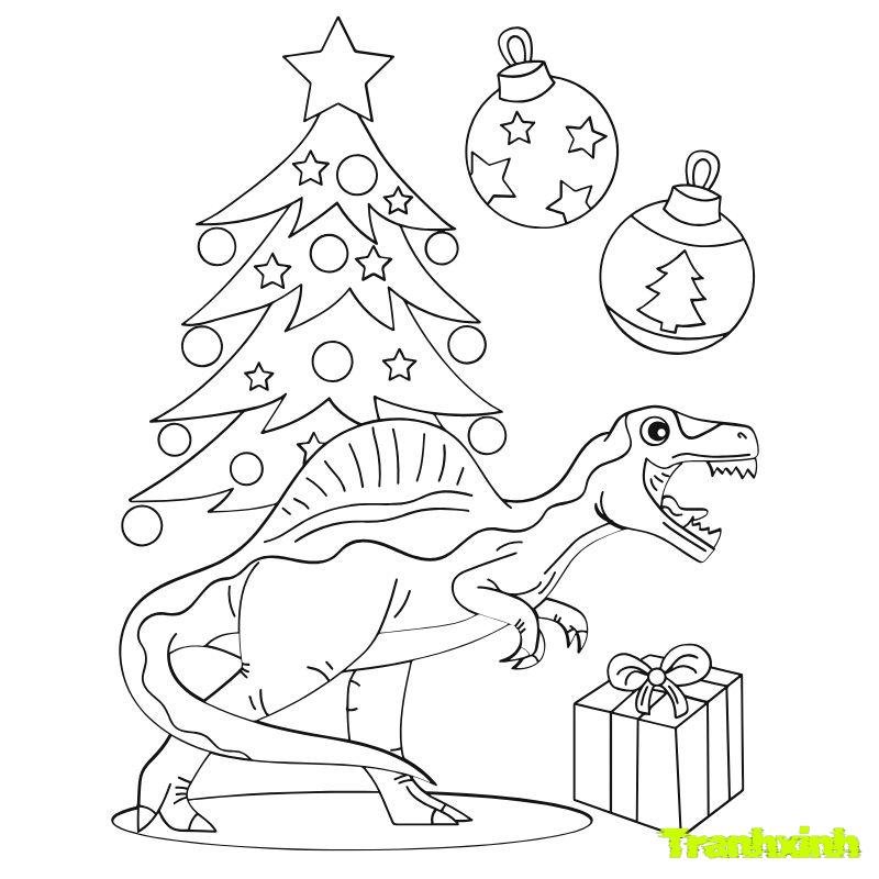 tranh tô màu cây thông noel 24.12