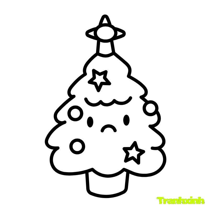 tranh tô màu cây thông noel cho các bạn nhỏ