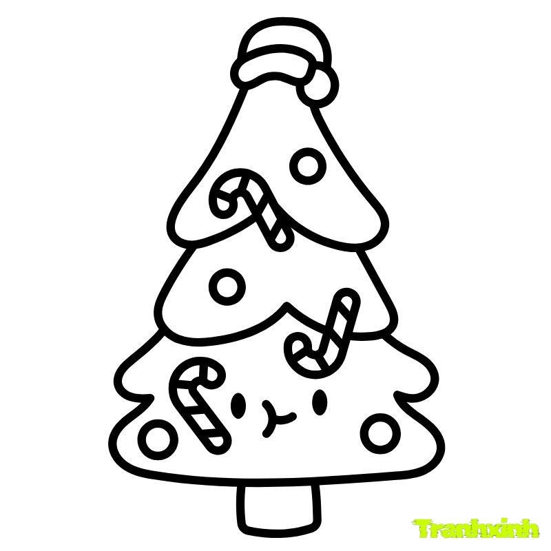 tranh tô màu cây thông noel tháng 12