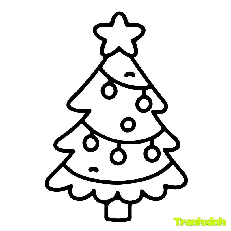 tranh tô màu cây thông noel