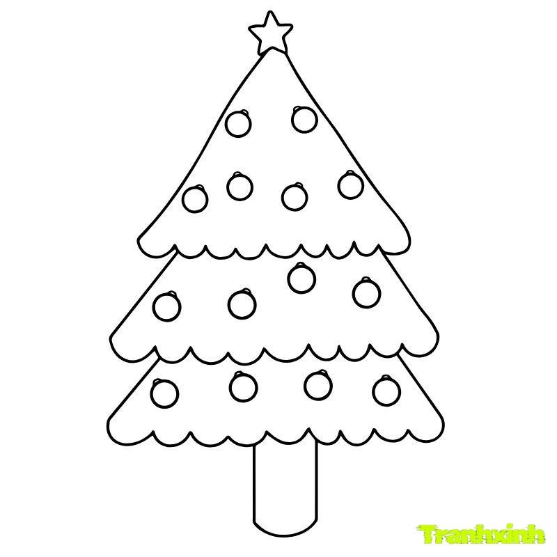 tranh tô màu cây thông