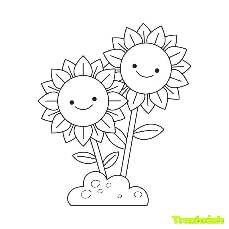 tranh tô màu cây xanh cho bé