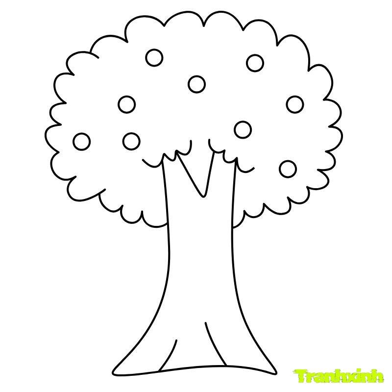 tranh tô màu cây xanh
