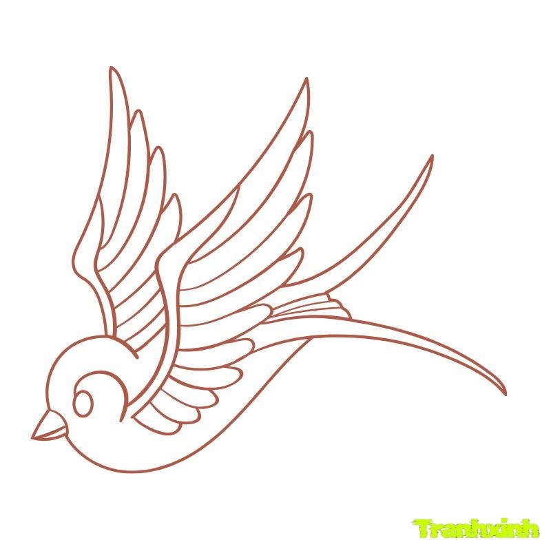 tranh tô màu chim sẻ