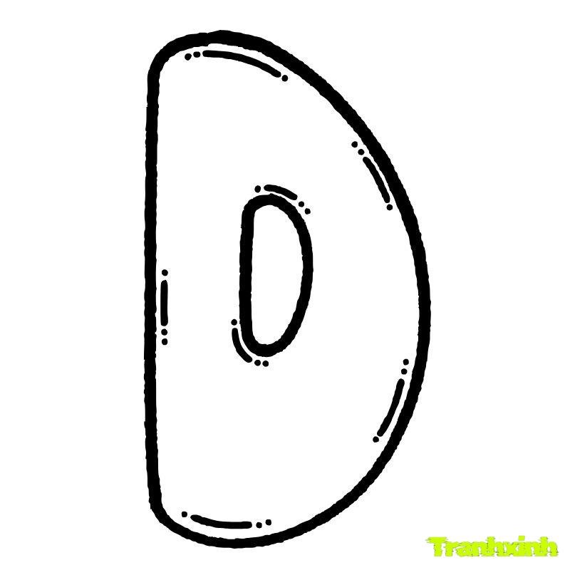 tranh tô màu chữ cái D