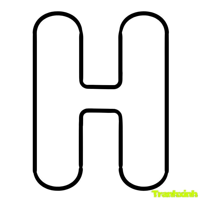 tranh tô màu chữ cái H