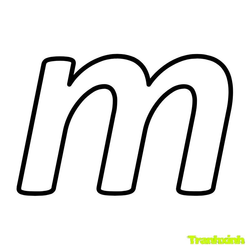 tranh tô màu chữ cái m