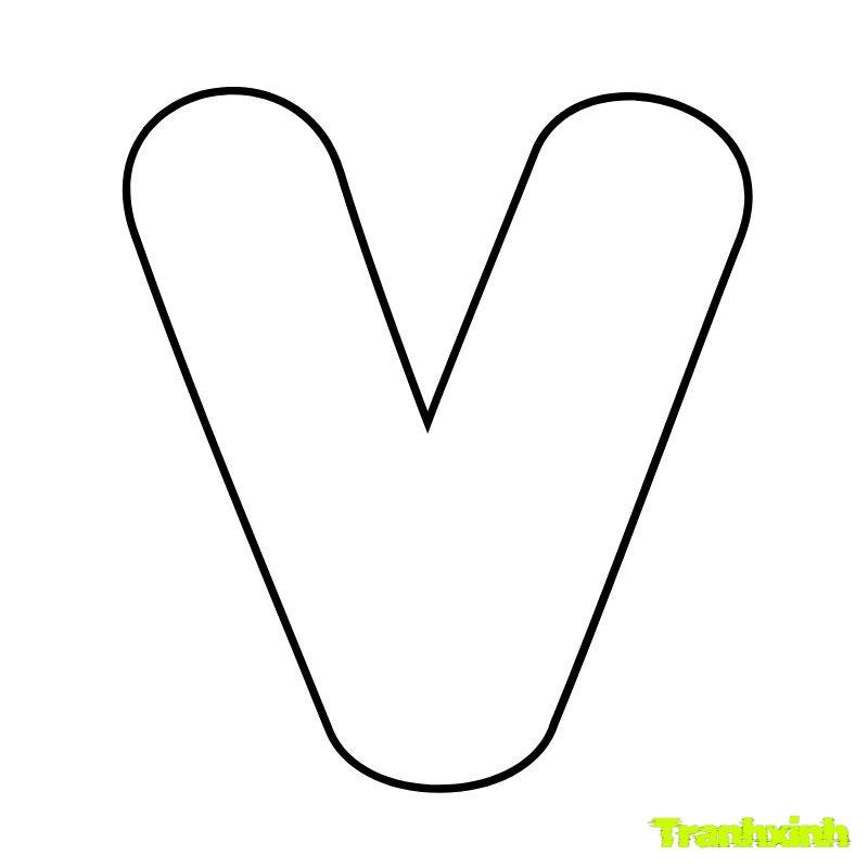 tranh tô màu chữ cái v