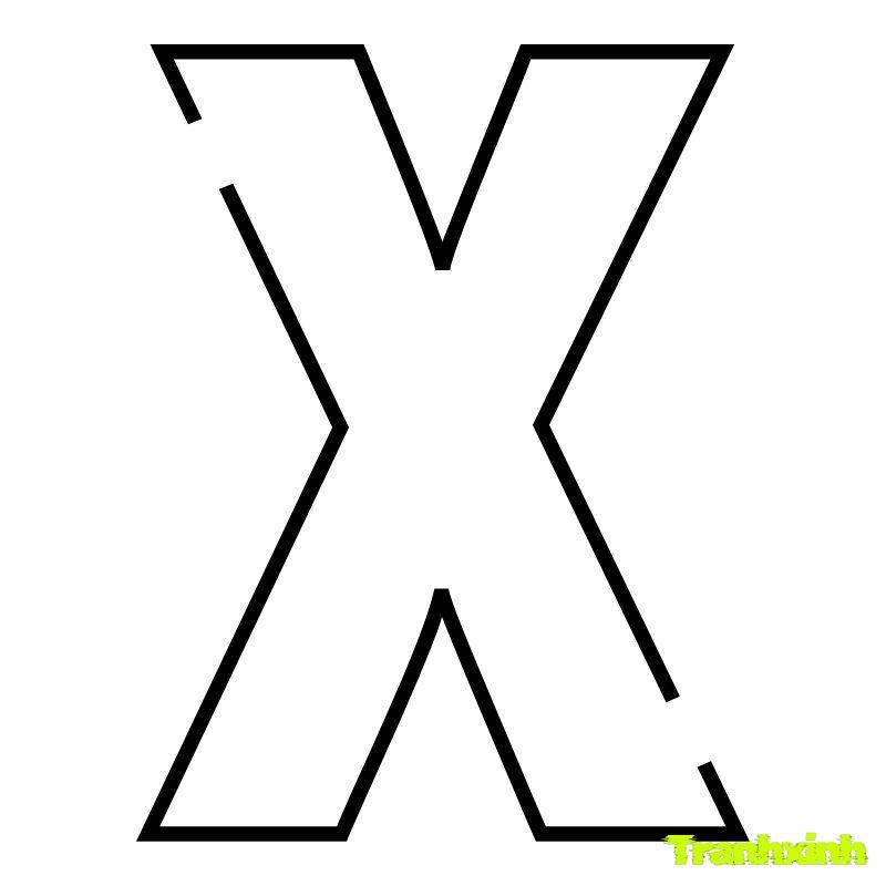 tranh tô màu chữ cái x