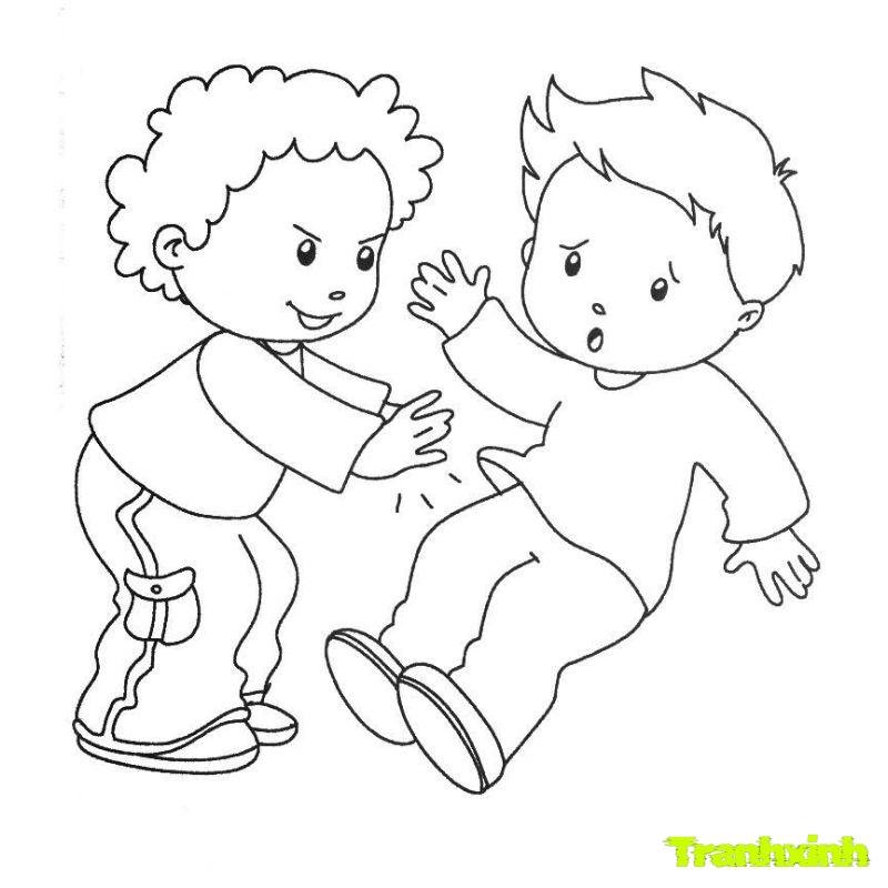 tranh tô màu chủ đề bản thân 2 người