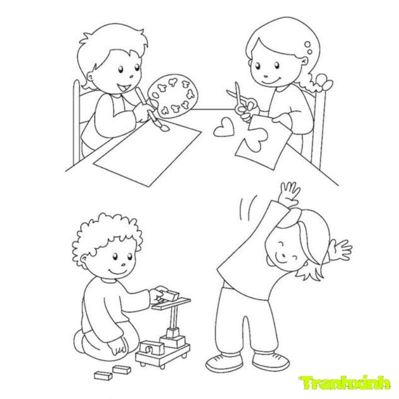 tranh tô màu chủ đề bản thân full hd