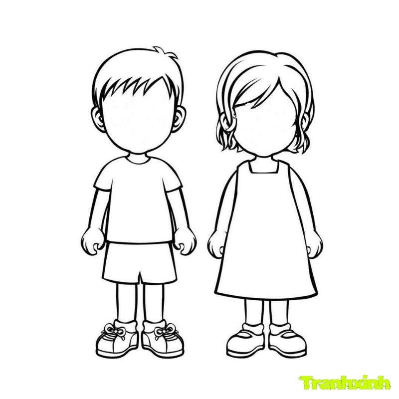 tranh tô màu chủ đề bản thân