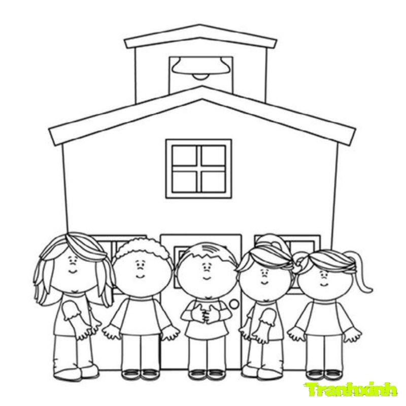 tranh tô màu chủ đề trường mầm non bắc ninh