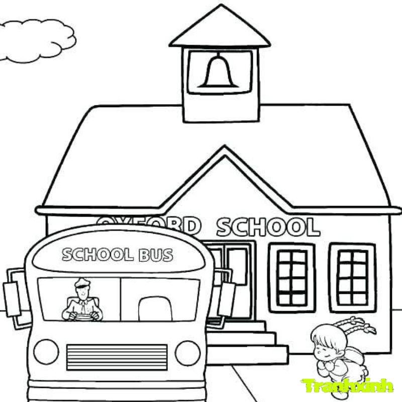 tranh tô màu chủ đề trường mầm non viet nam