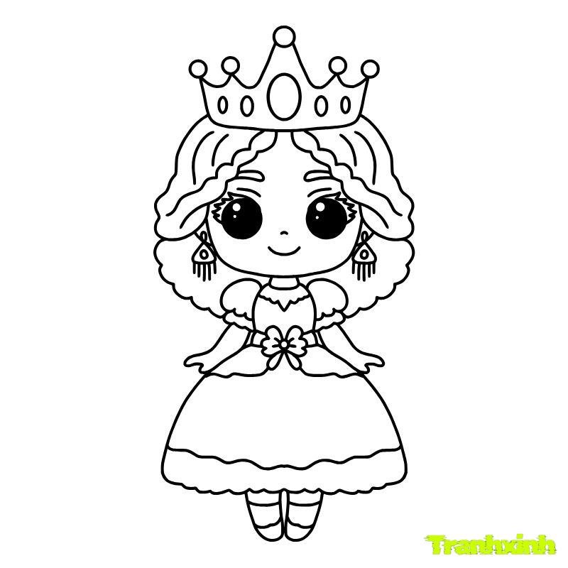 tranh tô màu cô gái công chúa