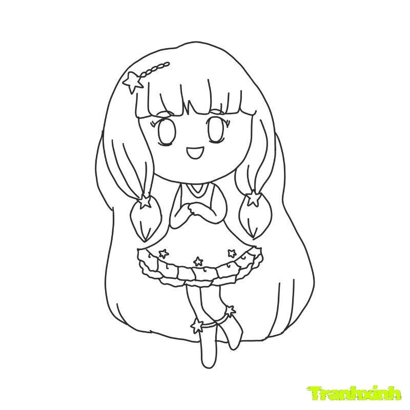 tranh tô màu cô gái đang iu