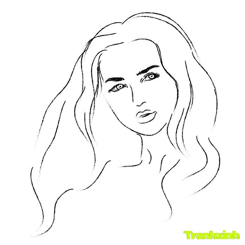 tranh tô màu cô gái hd