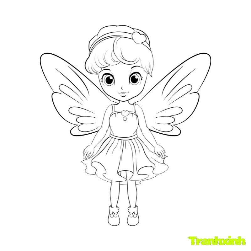 tranh tô màu cô gái hoạt hình