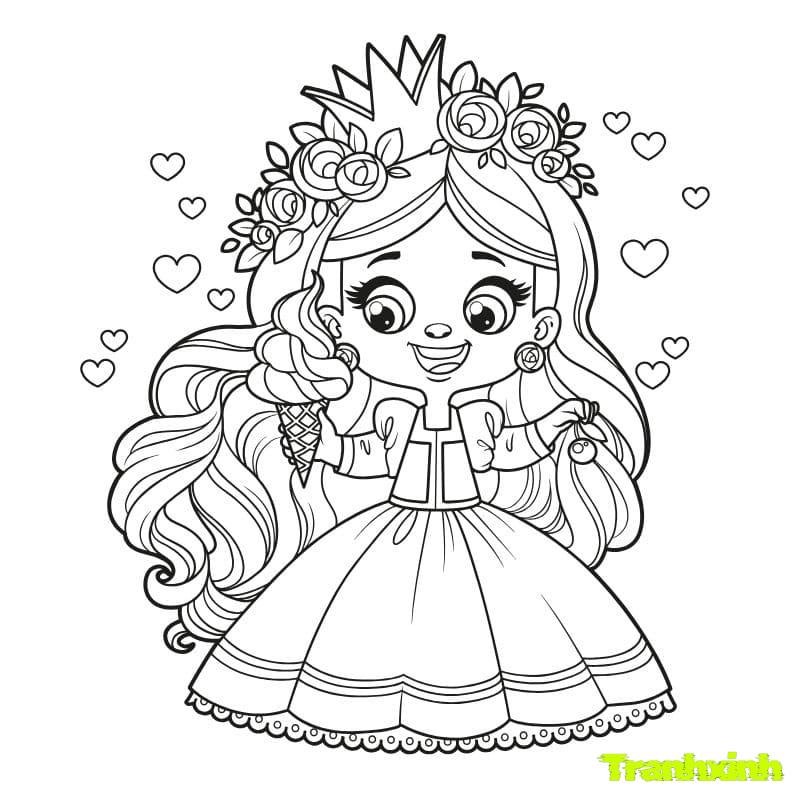 tranh tô màu cô gái lọ lem (1)