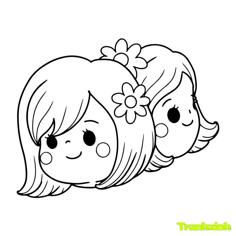 tranh tô màu cô gái mii