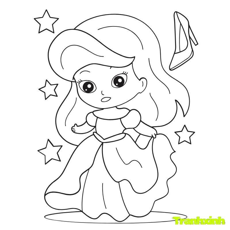 tranh tô màu cô gái múa bale