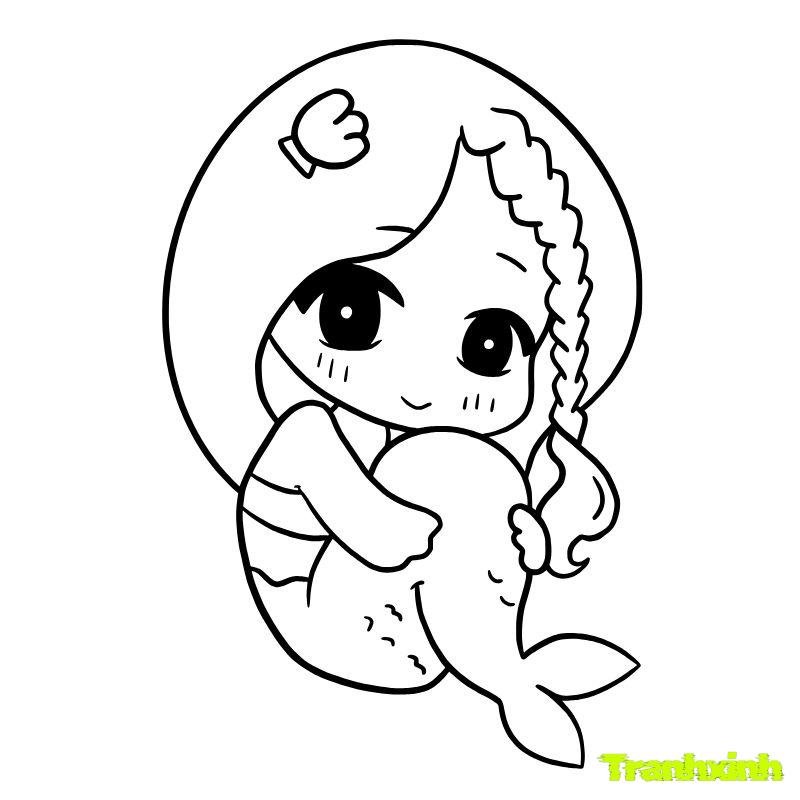 tranh tô màu cô gái nhỏ