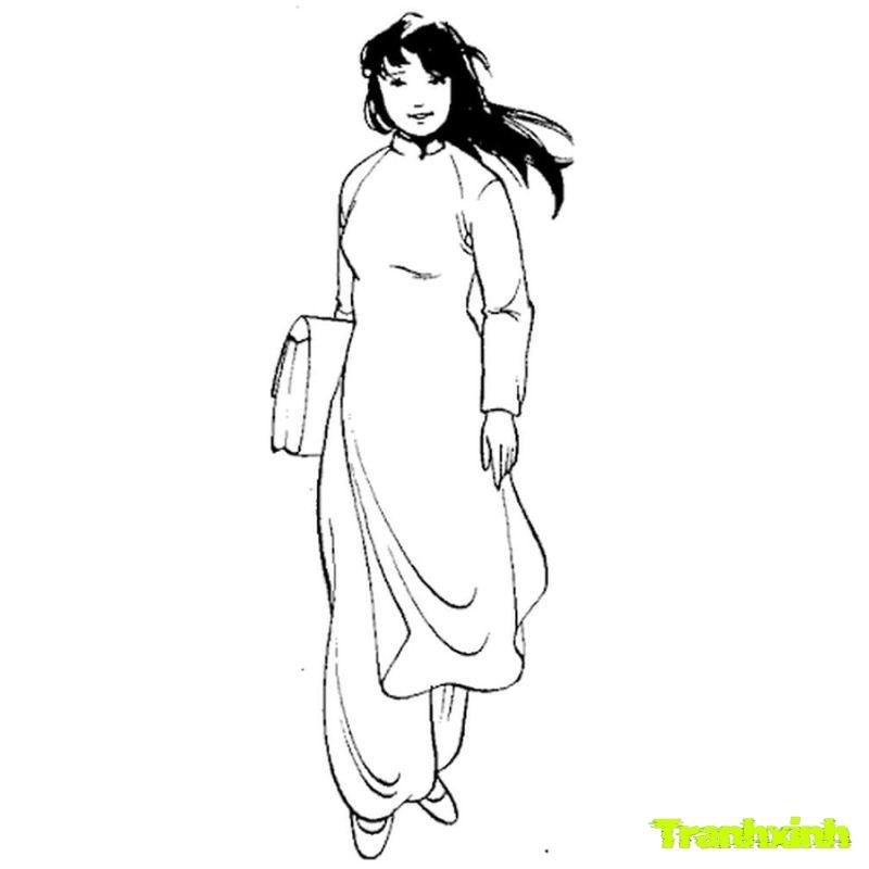 tranh tô màu cô giáo mầm non