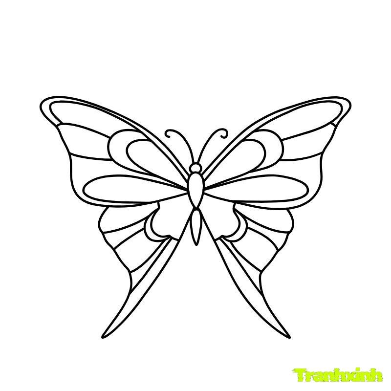 tranh tô màu con bướm full hd