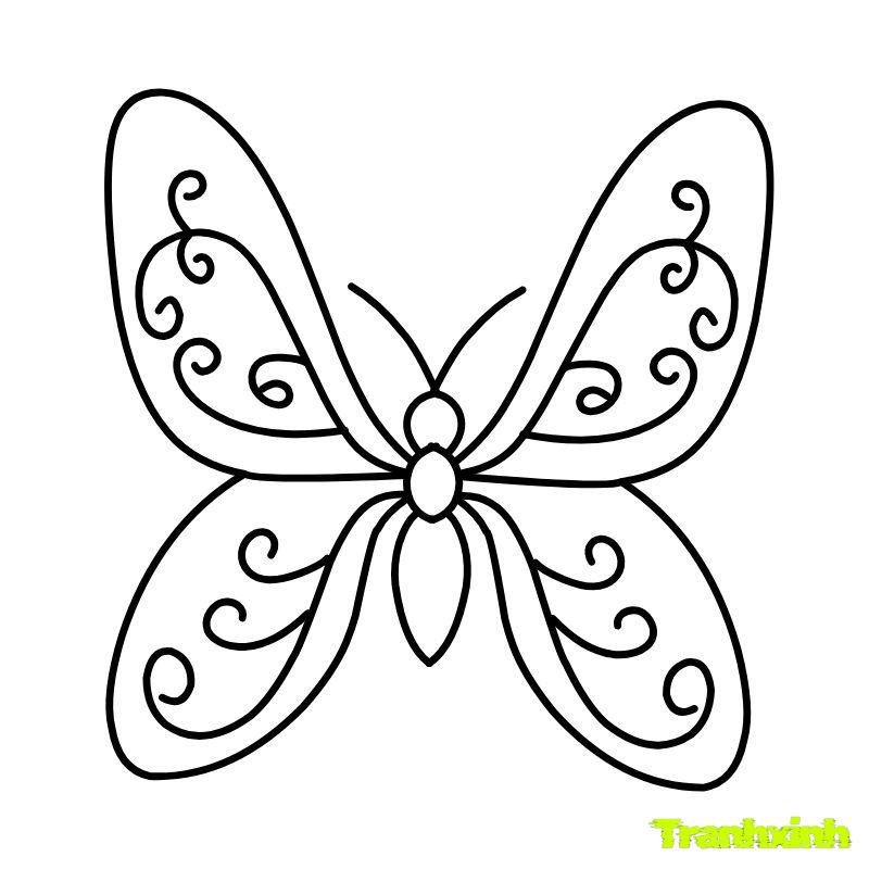 tranh tô màu con bướm hd