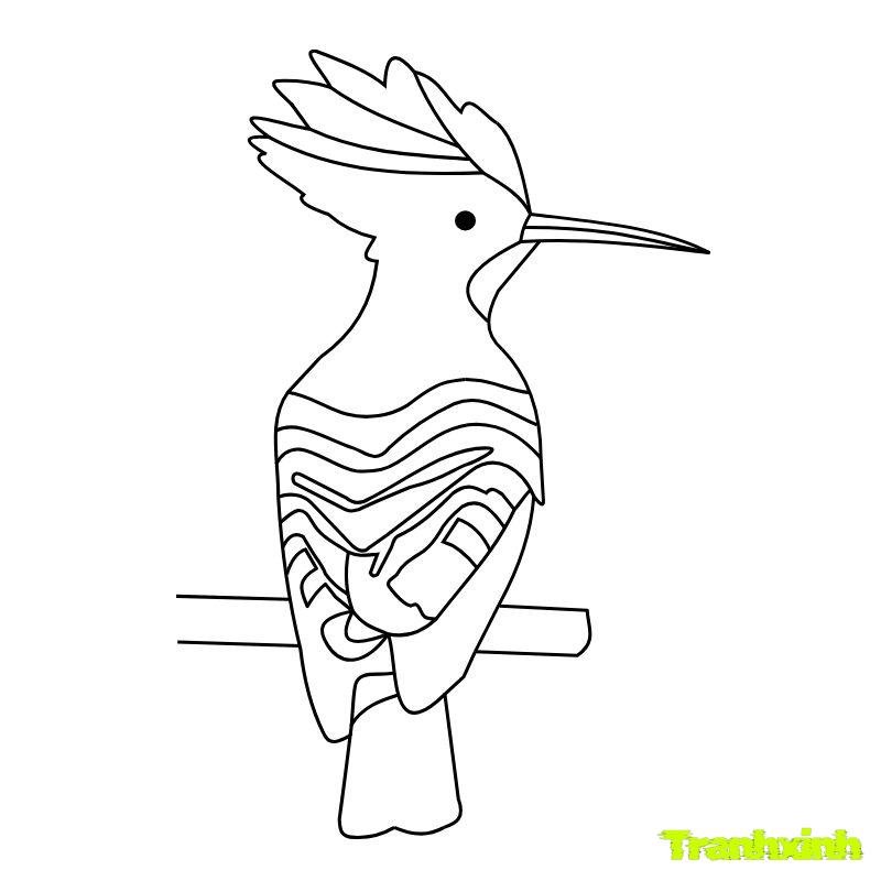 tranh tô màu con chim chào mào