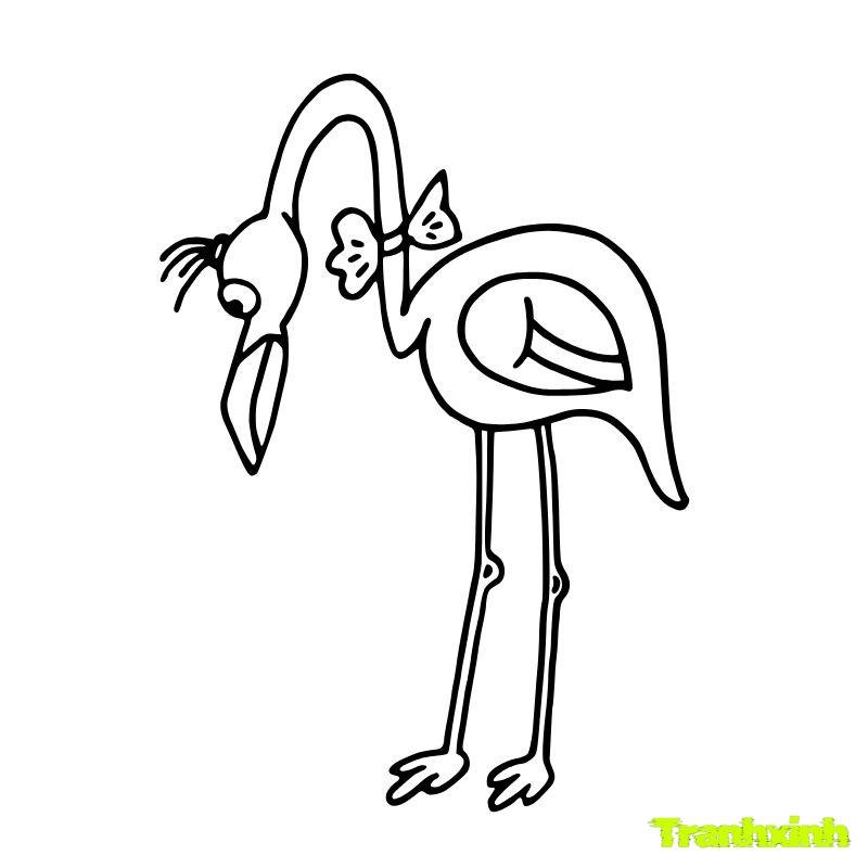 tranh tô màu con chim hạc