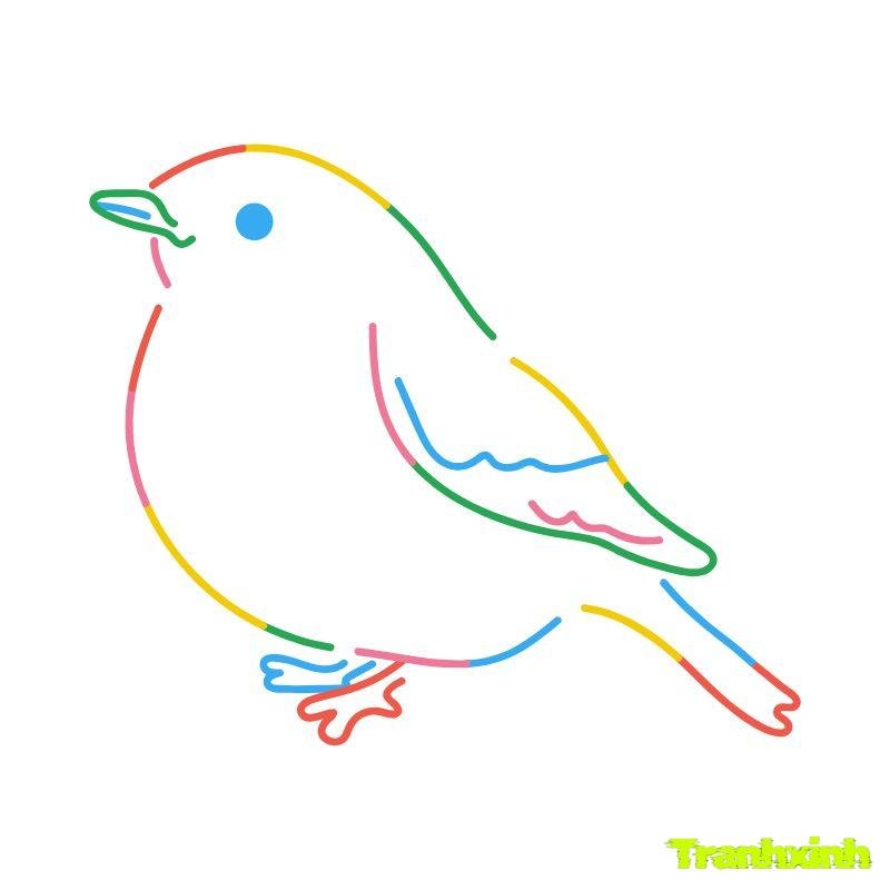 tranh tô màu con chim quyên