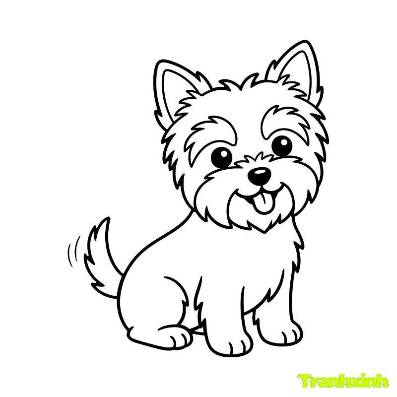 tranh tô màu con chó
