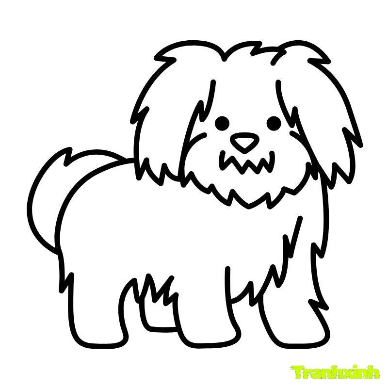 tranh tô màu con chó cảnh