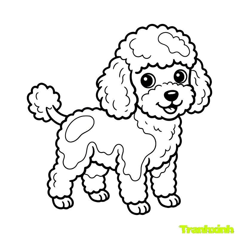 tranh tô màu con chó canh
