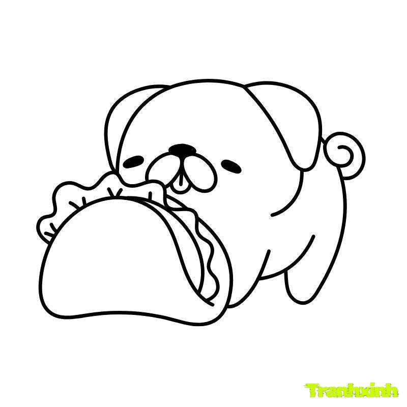 tranh tô màu con chó cho be s