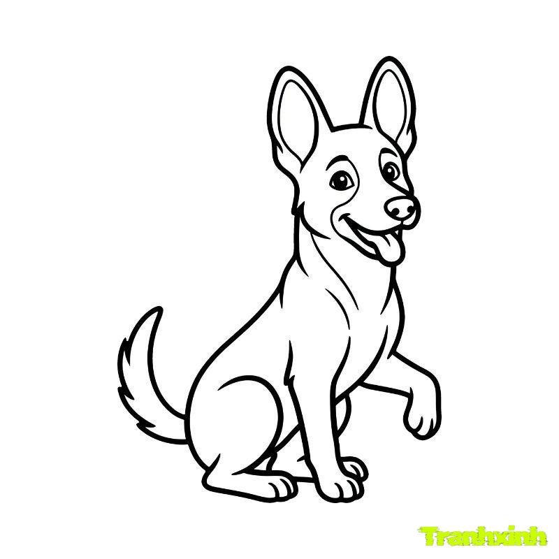 tranh to màu con chó cute