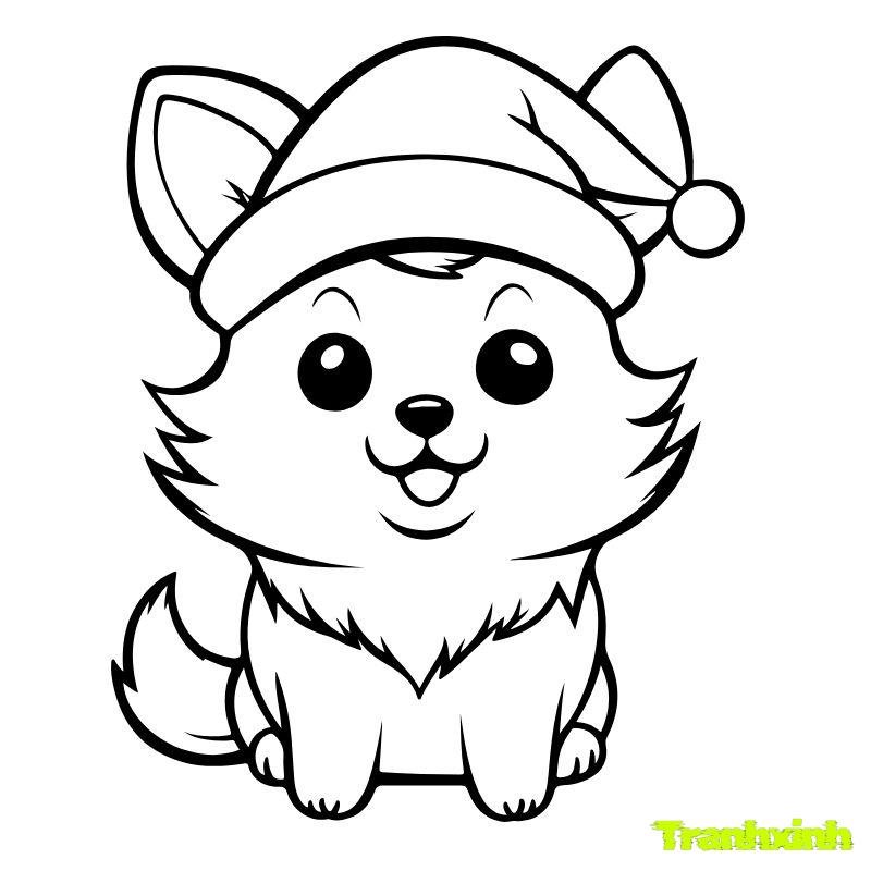 tranh tô màu con chó đnags eo