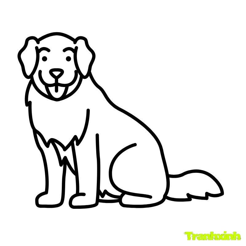 tranh tô màu con chó nai